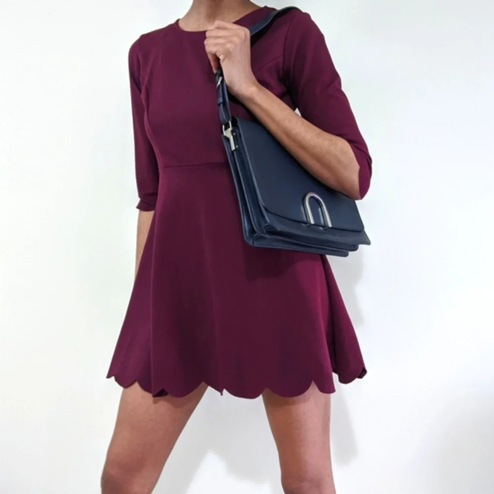 Lulu's Cumulonimbus Clouds Burgundy Skater Dress - Picture 7 of 7